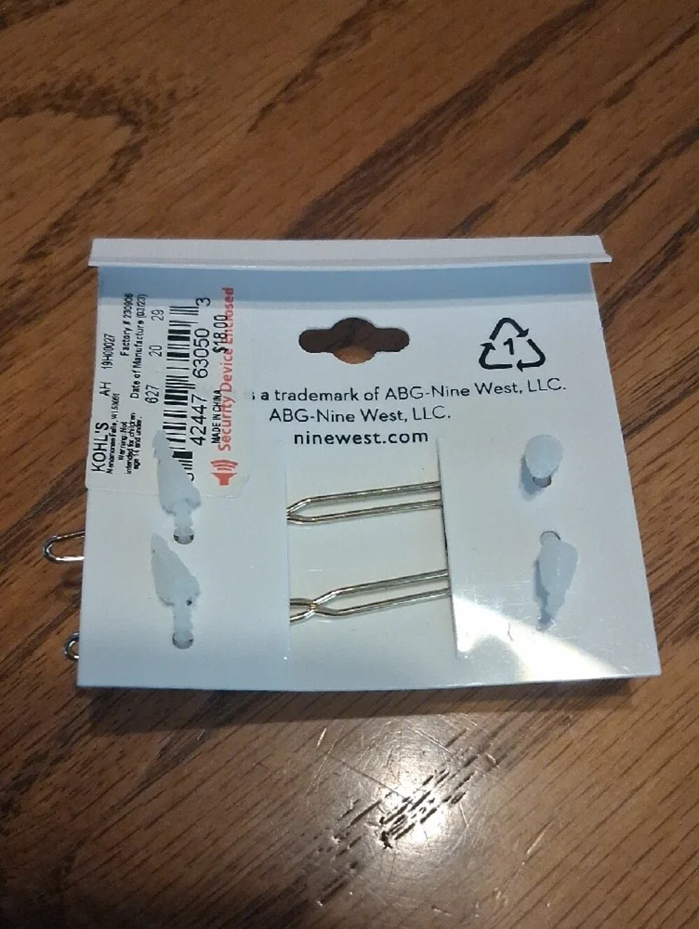 Nine West Gold Hair Clips with Clear Crystal Accents - Set of 2